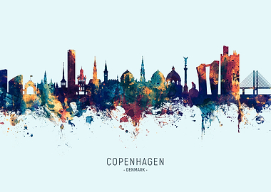 Copenhagen Denmark Skyline
