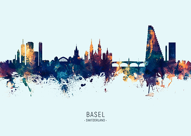 Basel Switzerland Skyline
