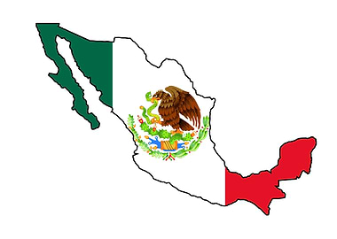 Mexican Flag Map Silhouett