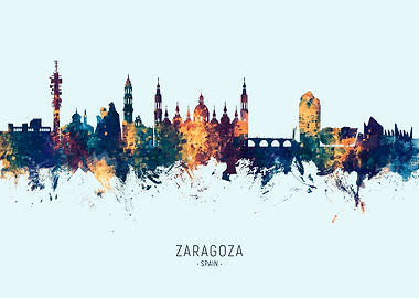 Zaragoza Spain Skyline