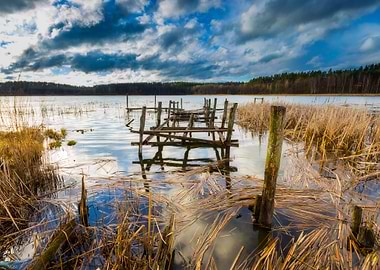 Lake With Old Destroyed Pi