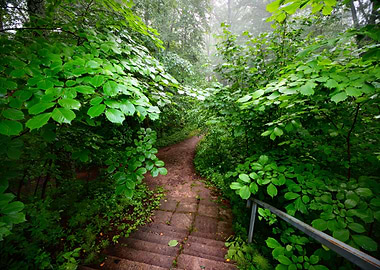 Staiway In Forest Disappea