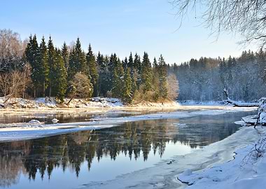 Gauja River Valley Winter