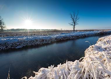 Winter River Landscape