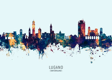 Lugano Switzerland Skyline