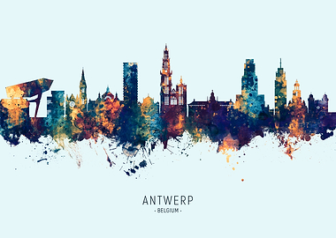 Antwerp Belgium Skyline