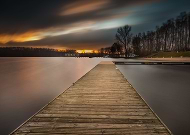 Lake Landscape With Jetty