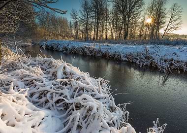 Winter River Landscape
