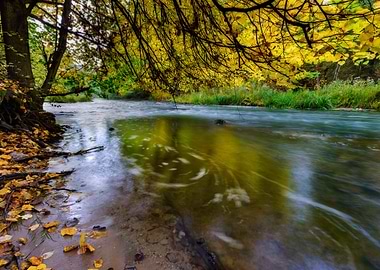 Wild River In Autumnal Col