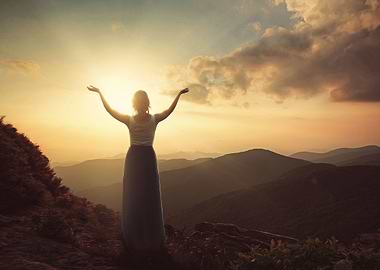 Dusk On Top Of The Mountai