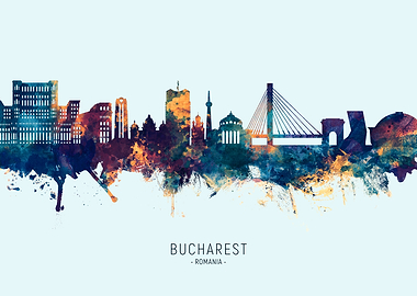 Bucharest Romania Skyline