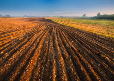 Morning Plowed Field Lands