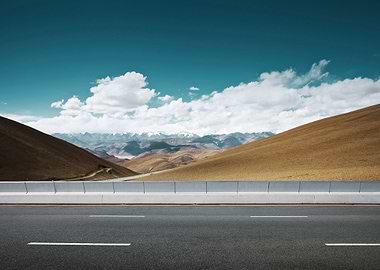 Empty Asphalt Road And Mou