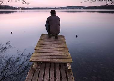Lake Landscape With Small