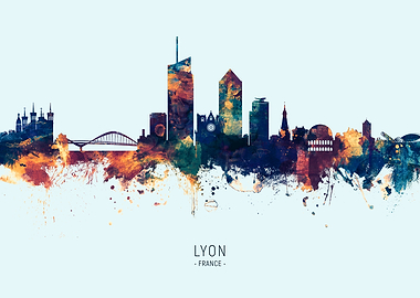 Lyon France Skyline