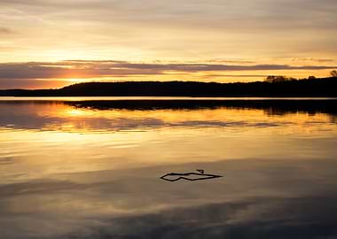 Lake With Reflected Sky In