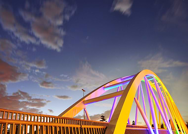 Rainbow bridge night sky