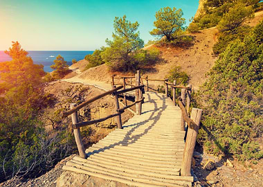 Wooden Bridge In Autumn Pa