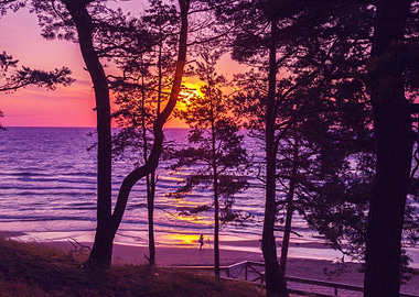 Beautiful Sunset Over Sea