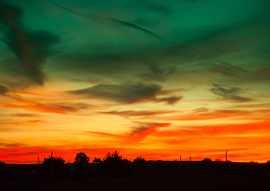 Rural Landscape In Evening