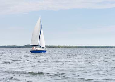 Lake Landscape With Yachts