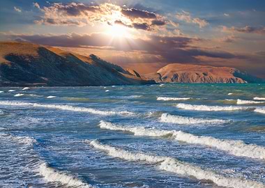 Stormy Sea In The Bay