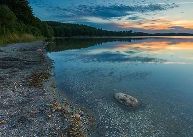 Beautiful Lake At Sunset L