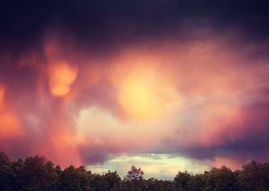 Stormy Dramatic Sky At Sun