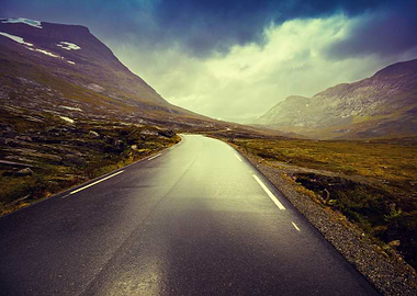 Driving A Car On Mountain