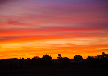 Rural Landscape In Evening