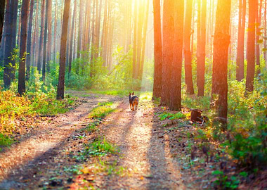 Pine Forest In Autumn