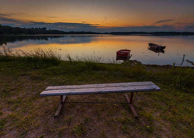 Beautiful Lake Sunset With