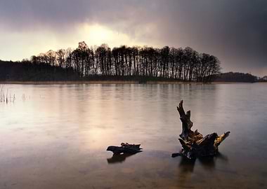 Lake With Stormy Sky