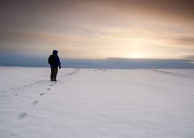 Snow Field With One Man