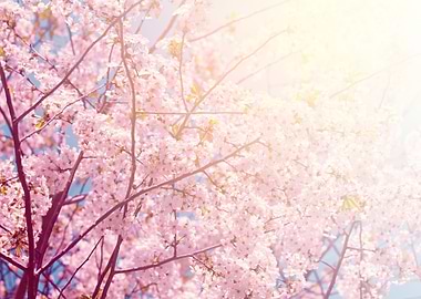 Vintage Blossoming Cherry