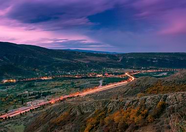 Night Panoramic View Of Mt