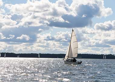 Sailboats On Lake