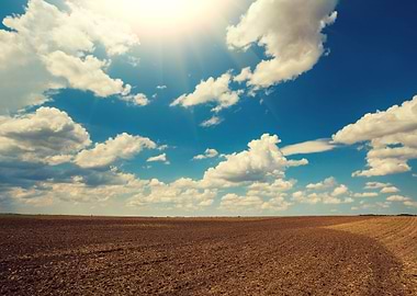 Arable Field With Cloudy S