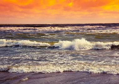 Marine Landscape At Sunset