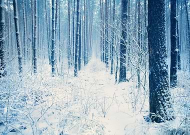 Pine Forest In Winter