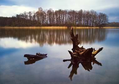 Lake With Stormy Sky