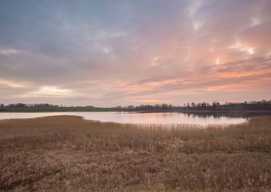 Sunset Sky Over Autumnal L