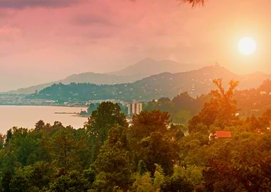 Morning Panoramic View Of