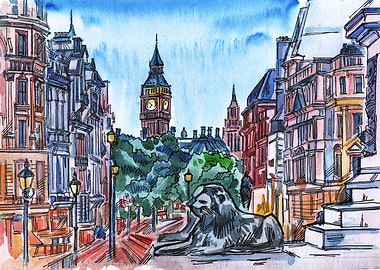 London watercolor