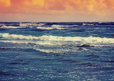 Marine Landscape At Sunset