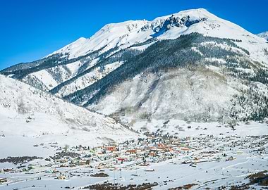Snowy Mountain Town