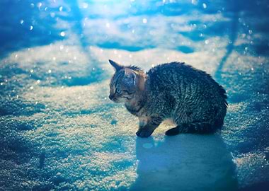 Stray Kitten In The Snow A