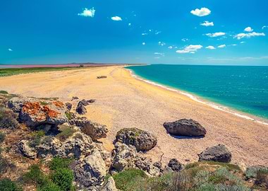 Panoramic View Of Pink Lak