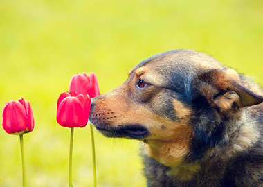 Portrait Of The Dog Sniffi