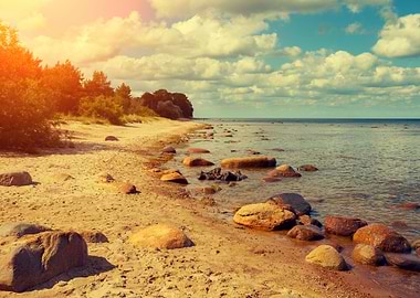 Baltic Sea Coast At Sunset